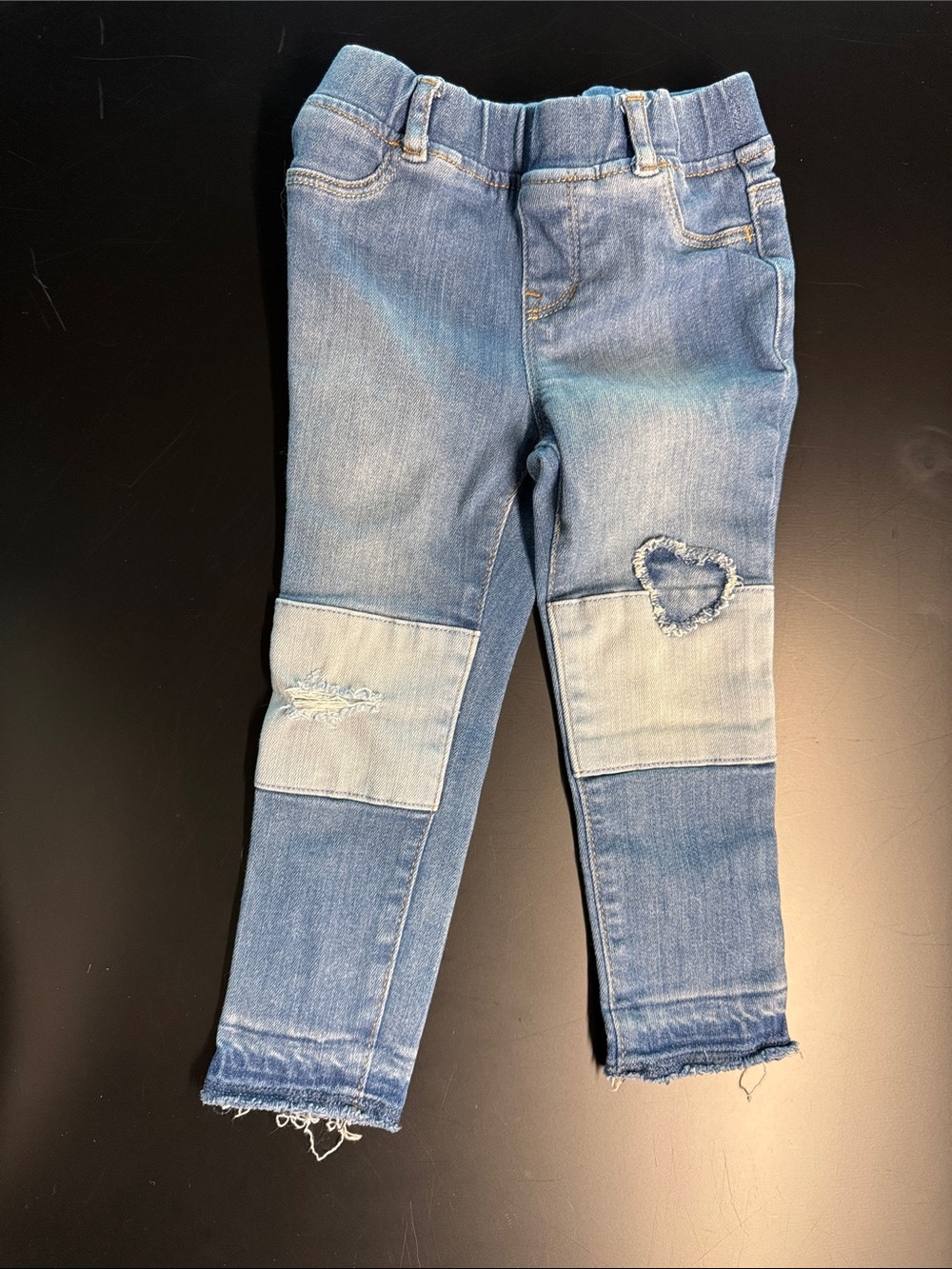 Gap Toddler Light Wash Patch Heart Jeans - Size 3T - EUC
